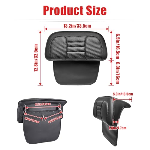 Goldfire Rear Trunk Backrest Pad Razor Chopped Backrest Pad Tour Pack Backrest Pad Fit for Harley Touring Models 2014-2025 Road King Street Glide Electra Glide, Black Woven - color: Black 1