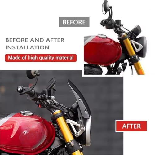 for Speed 400 Scrambler400X 2024 2025 Motorcycle Front Windshield Retro Windshield Spoiler with Bracket Speed400 Scrambler 400X (Transparent) - color: Transparent