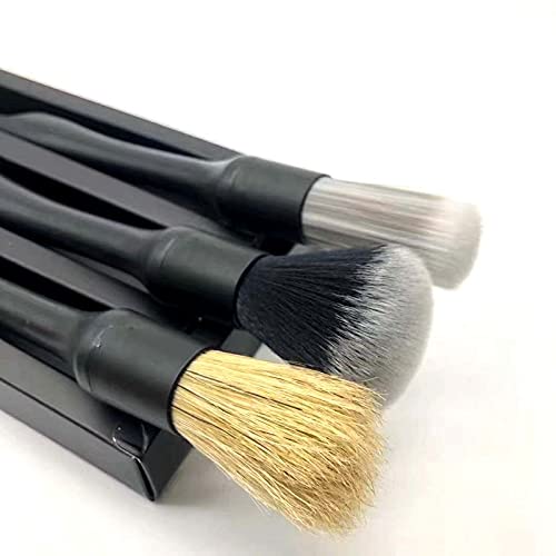 Ultra Soft Brush Set, Comfortable Grip and Scratch-Free Cleaning for Exterior, Interior Panels, Emblems, Badges, Gauge Cluster, Infotainment Screen (Black)