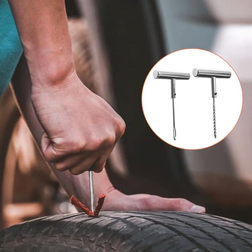 Tire Repair Puncture Tool Kit Heavy Duty Stanless Steel T-Handle Tire Repair Tool for Automobiles Motorcycles