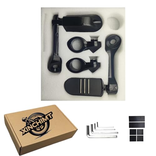 Highway Pegs for Harley Davidson, Universal Motorcycle Footrest, 1.25" Engine Guard Mount,Long Black Aluminum, Anti-Slip Design | Highway Footpegs Universa 1.25" Engine Guard Mount,Long Black Aluminum, Anti-Slip Design