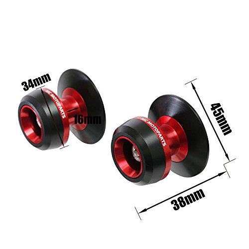 MC MOTOPARTS Twall 6MM CNC Swingarm Spools Compatible with DAYTONA 675 2006-2010 06 07 08 09 10 (Red) - color: Red