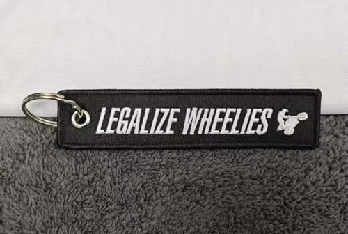 PrimeSecrets Keychains for Motorcycle, Scooter, Car, Mopes, ATV, Backpack Gift Men Women Street Racing Auto Parts Accessories - color: Legalize Wheelies