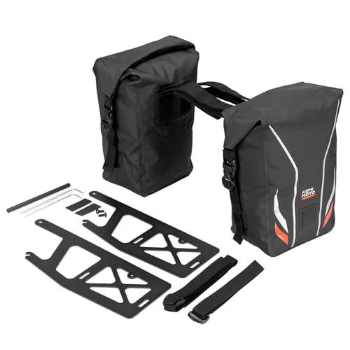 KEMIMOTO Motorcycle Saddlebags,Waterproof Luggage Bag with Surron support frame, Bike Panniers Compatible with Sur-Ron Light Bee X and S X160 X260 Grom Navi Dirt Bike Mini Motorcross Sport Bike 12L