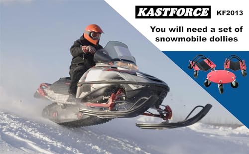 Snowmobile Dolly Heavy Duty V-Slide KF2013 | 2.5" PVC Swivel Casters, Rubber Pad Protecting Skis, 1500 Lbs Capacity