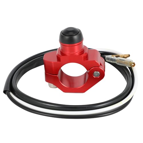 JFG RACING Dirt Bike Engine Stop Start Kill Switch Button CNC with Clampable Mounting Backplate Universal for XR CRF 50 70 100 110 150 250 Dirt Pit Bike MX Motocross Supermoto Racing ATV Quad - Red - color: Red, size: Large