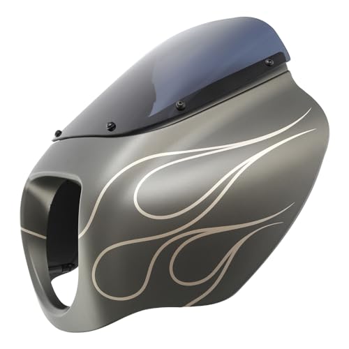 Front Headlight Quarter Fairing Windshield Fit For Harley Softail Low Rider FXLR Street Bob FXBB 2018-2020 Low Rider S FXLRS 2020-2025 Softail Standard FXST 2020-2024 Industrial Gray - color: Fairing Industrial Gray #4