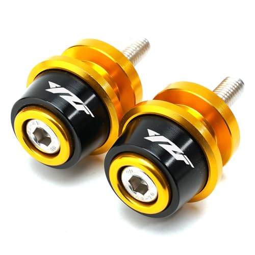 Fit for 2026 R7 YZF R7 2025 R9 YZF R1 R1M YZF R3 R6 R7 R25 YZFR6 Motorcycle CNC M6 Swingarm Spool Sliders Stand Screws Slider (Gold) - color: Gold