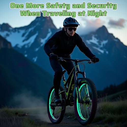 TIESOME Neon Reflective Tape 0.4In x 26 Feet, Safety Warning Glow in The Dark Tape High Viscosity Waterproof Durable Lasting Outdoor DOT Auto Stickers for Bikes Trailers Trucks(Fluorescent)