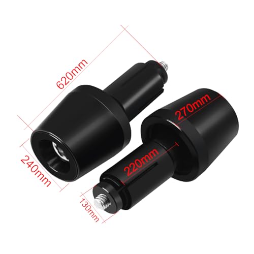 MFGZD R6 Motorcycle Bar End Plugs, CNC Aluminum Alloy Black Handlebar End Plugs Compatible With Yamaha R6 YZF-R6 - size: For R6 Black