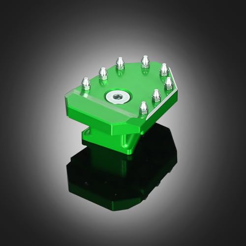 Motorcycle Brake Pedal Green Rear Foot Extension Pedals Motorcycle Rear Pedals Footbrake Lever Pedal Enlarge Extension Pad Aluminum Alloy Compatible With KLR650 2008-2025 - color: Green