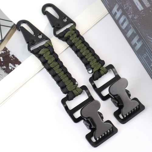 2PCS Heavy Duty Glove Holder with Metal Alligator Glove Clip for Duty Belt, Firefighter, Hiking, Rescue - color: Black & Green