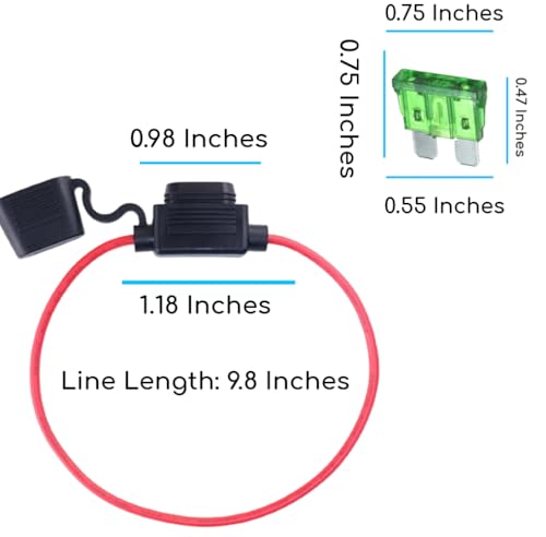 12 AWG Inline Fuse Holder 12V Upgraded 12 AWG Waterproof Fuse Holder with Standard Car Fuses 2A 3A 5A 7.5A 10A 15A 20A 25A 30A in Line Fuses Holders 12v for Marine Car Holders Mini 30 AMP 5 PCS