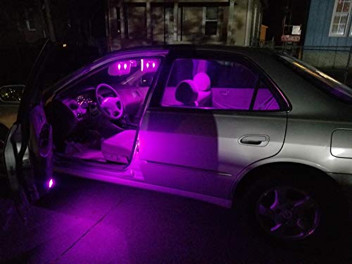 300LM Extremely Bright Canbus Error Free 194 168 2825 W5W T10 LED Bulbs Purple 9-SMD 2835 Chipsets for Dome Map Door Courtesy License Plate Lights(Pack of 4) - color: purple