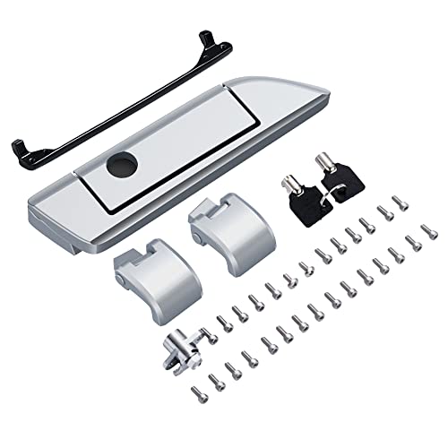 Moto Onfire Barracuda Silver Tour Trunk Luggage Latches Hinges Fit for AB Harley Touring Razor Chopped King Tour Trunk Luggage - color: Barracuda Silver