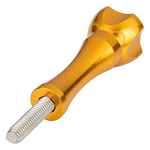 Fotodiox GoTough 45mm Gold Metal Thumbscrew Compatible with GoPro HERO3, HERO3+, HERO4, HERO5, HERO6, HERO7 2-Prong Mounting System Pro - color: Gold, size: Long