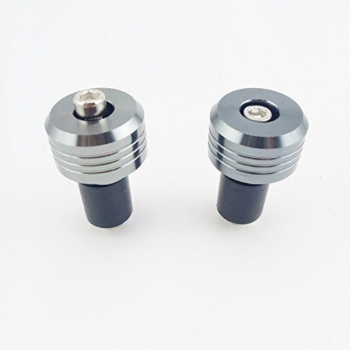 Motorcycle Handlebar Ends,7/8'' Handle Bar Slider Caps Weight Plugs CNC Aluminum (Silver) - color: Silver
