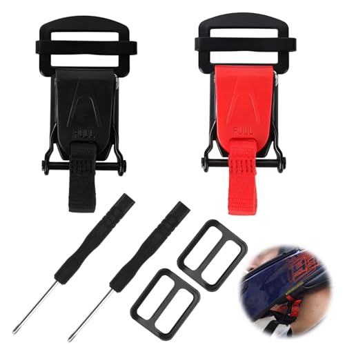 2 Pack Helmet Quick Release Buckle Kit, Motorcycle Helmet Quick Release Chin Strap Clip, Double D-Ring to Insert Buckle Conversion, Carbon Steel Fast Release for Full Half 3/4 Helmets