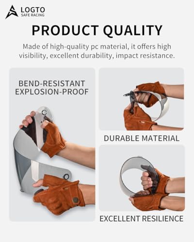 Compatible with EXO Covert Visor Replacement Motorcycle Helmet Visor Sun Protection Anti-Scratch, Universal(Clear Revo Red) - color: Clear Revo Red