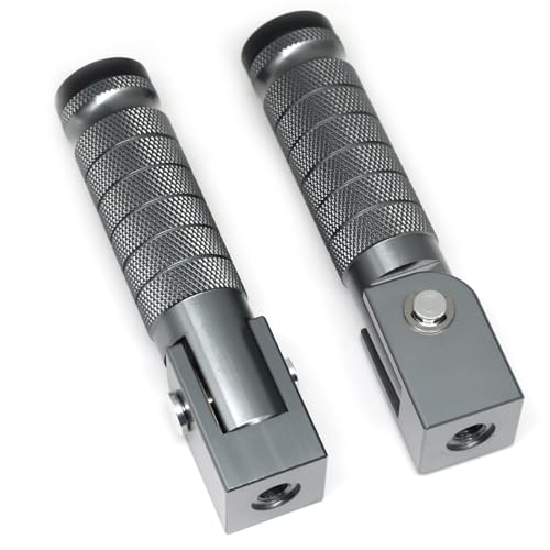 Titanium Motorcycle Bicycle Folding Foot Pegs 90 Degree Foldable Electric Motorbike Ebike For Super73 S2/ZX/RX/R/S Passenger Footrests Rearsets Rear Set Footpegs foot Rest Pedals M8 Install Bolts - color: Titanium-Foldable