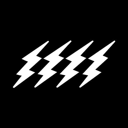 StickerDad Lightning Bolts Pack of 4 for Helmet, Windows, Walls, Bumpers, Laptop, Lockers (Reflective White/Silver, 3 Inches) - color: Reflective White/Silver
