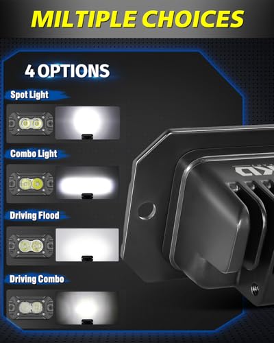 Flush Mount LED Pods, AKD Part 40W CREE LED Flush Mount Fog Lights Backup Reverse Lights Pods Offroad Driving Flood Bumper Light Bars for Trucks Pickup UTV ATV SUV - color: White Flush