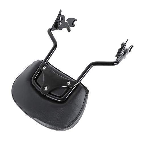 TCT-MOTORPARTS Sissy Bar Upright Passenger Backrest Pad Fits for Harley Touring Street Road Glide 2009-2025 - color: Black