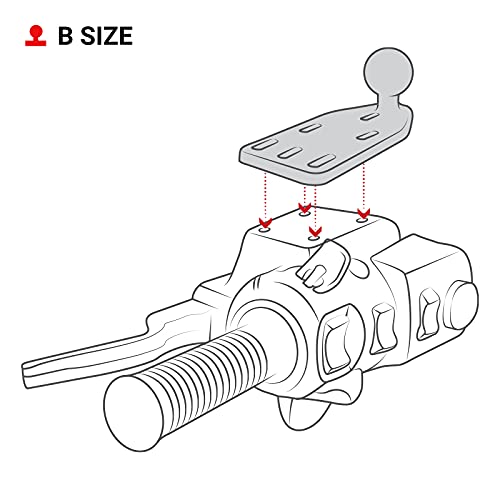 RAM Mounts Motorcycle Reservoir Cover Ball Base with Offset B Size 1" Ball, Brake/Clutch Mount Base RAM-B-346U