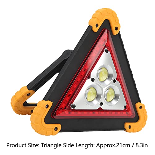 Warning Triangle Light, LED Emergency Triangle Light, Portable Multifunctional Car Warning Triangle Lamp Triangle Cob Work Light for Vehicle Truck Accident Car Repairing