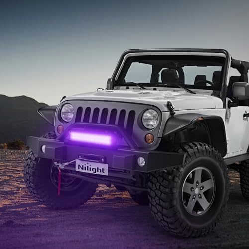 Nilight LED Light Bar 12 Inch 72W Spot Flood Combo Purple Beam Off Road Lamp Fishing Hunting Emergency Deck Work Lighting for Trucks UTV Pick-up Van Boat Tractor - color: Purple