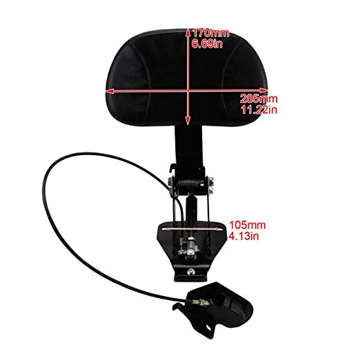 Adjustable Driver Backrest Mounting Kit Fits for Harley Touring Road King Electra Glide CVO 2009-2020 - color: #2 Black Arm