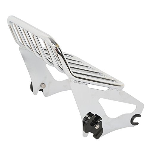 Detachable Sissy Bar Passenger Backrest Upright Passenger Backrest Pad & Luggage Rack Fit for Harley Touring Road King Street Glide Road Glide 2009-2025 - color: Chrome #4