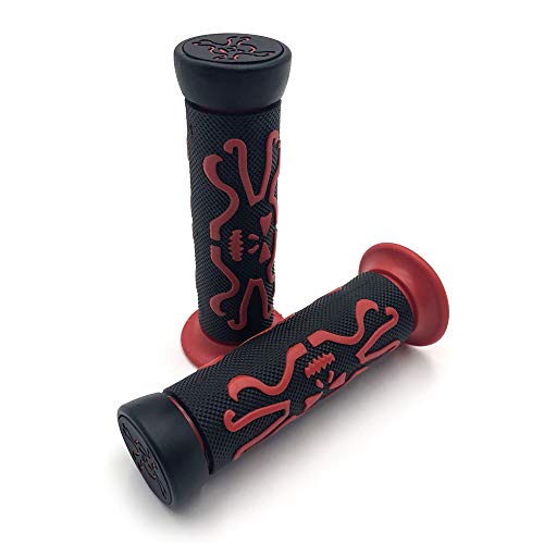 XH4089-RED-22 Skull Grips Red Quad ATV (7/8 Inches Both Side) - color: I