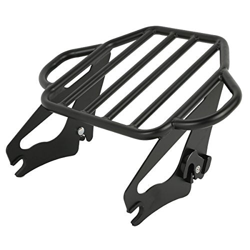 Black Detachable Passenger Backrest Sissy Bar Upright w/ 2 Up Luggage Rack Fits For Harley Touring Road King Street Road Electra Glide 2009-2025 2021 2021 2018 - color: Black #3