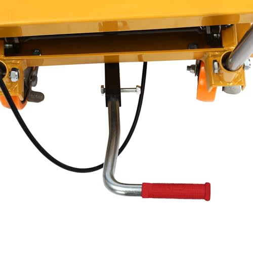 330lbs Capacity Hydraulic Scissor Lift Table with Locking 4 Wheels, Single Scissor Hydraulic Lift Table, Stable Motorcycle Scissor Jack Stand with 51in Max. Lift Height (45in Lift Height)