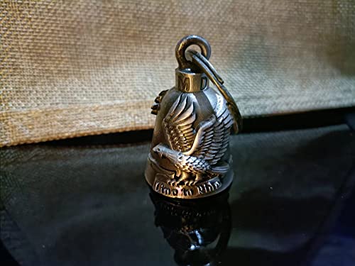Dream Apparel Motorcycle Bell Guardian Angel Drive Away Gremlin, Biker Bell for Men Women Rider Riding, Good Luck Gift - color: Live to Ride & Eagle