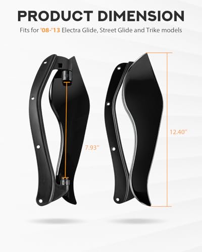 PBYMT Fairing Air Deflectors Side Wings Windshield Adjustable Wind Deflectors Compatible for 2008-2013 Harley Electra Glide Street Glide Trike