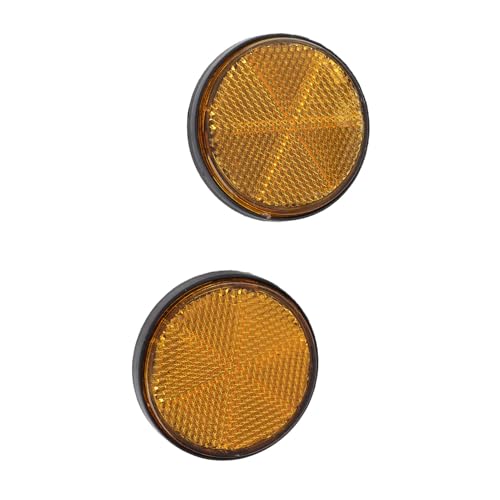 Dweekiy Orange Round Reflector,2 Pcs Round Reflector Universal Motorcycle Bike Red Reflector PMMA Material