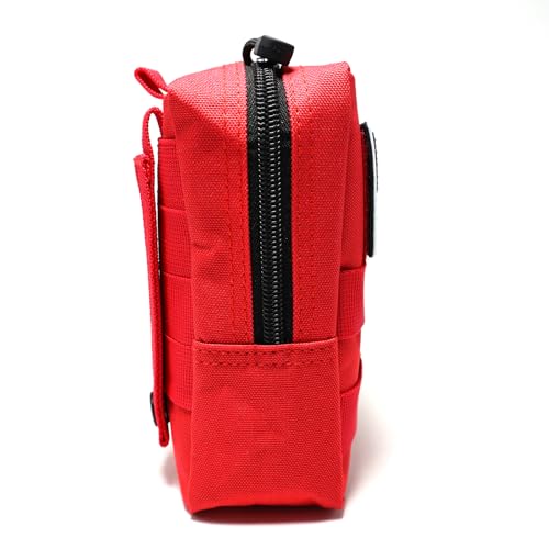 2 Pack Small Molle Pouches - Tactical Compact Water-Resistant EDC Pouch Bag Utility Belt Pouch Waist Pack Bag - color: Red