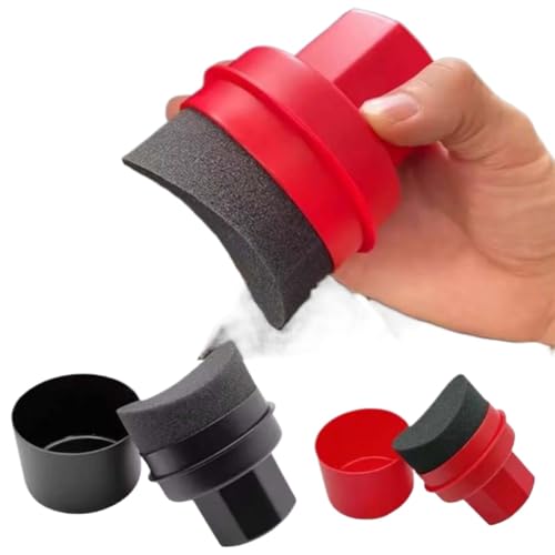 Car Wheel Tire Cleaning Brush 2Pcs with Cover Sponge Polishing Waxing Curved Tire Clean Contour Dressing Applicator Pads