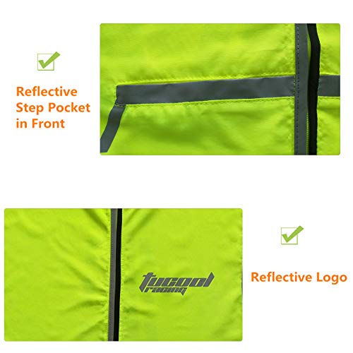 High Visibility Cycling Vest Reflective Vest for Night Running Jogging Biking with 2 Reflective Safety Bands (Green, XL) - color: Green, size: X-Large