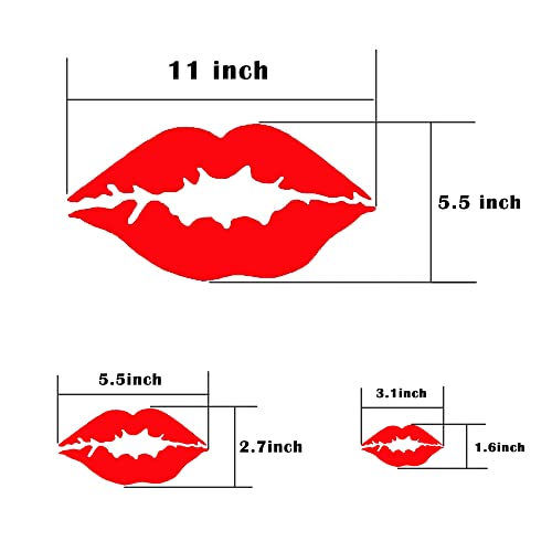 Keen Girls Night Out Red Lip Vinyl Decal Sticker,Cars Trucks Vans Walls Laptops ,Lips Kiss Mouth Vinyl Decal Sticker Car Window 15 pcs RED