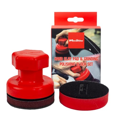 Maxshine Universal Clay Pad Set | Hand Clay Pad and Polishing Block | Applicator | 3-in-1 Detailing, Manual Precision | Surface Prep for Paint & Metal