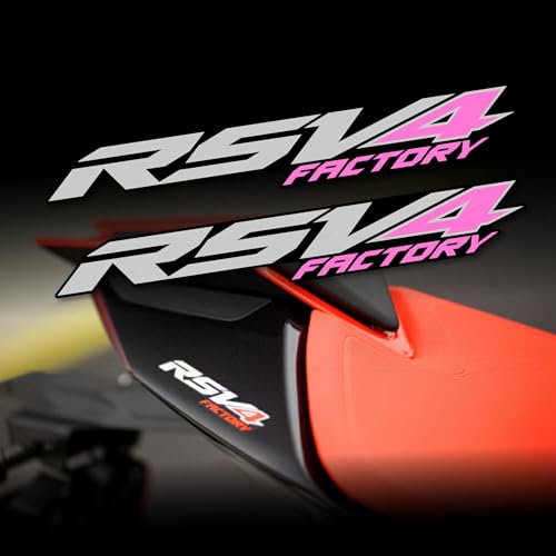 Motorcycle Rear Fairing Reflective Sticker Decals- Waterproof Decal Compatible with Aprilia RSV4 2021-2024 (Gray-Pink) - color: Gray-pink