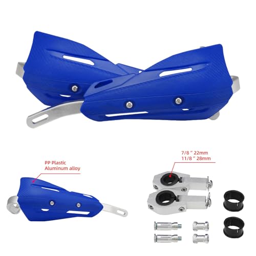 JFG RACING Dirt Bike Handguards,Universal 7/8" 22mm and 1 1/8" 28mm Handlebar Motorcycle Hand Guards for YZ YZF WR XT TTR 125 250 450 Dirtbike Motocross Supermoto ATV Scooter Enduro Ebike-Blue - color: blue
