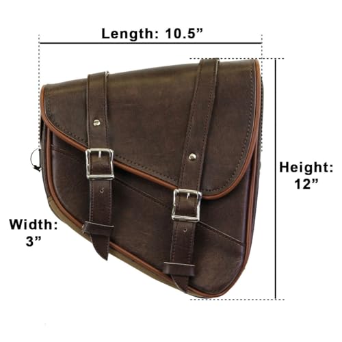 Vance Leather Highland Drifter Distressed Brown Right Side Motorcycle Swing Arm Bag Universal Fit for Harley, Honda, Yamaha, Kawasaki & Indian Cruiser Models - style: Highland Drifter - Right Side