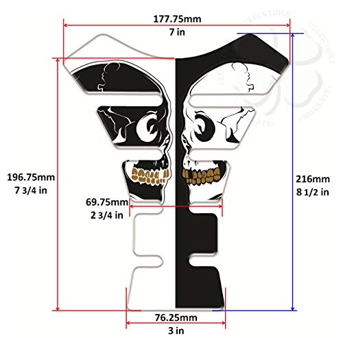 Skull Face Off Segmented Gas Tank Pad Head Universal Sticker Protector Scratch - size: Ying Yang