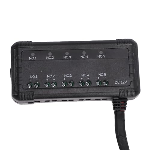 Motorcycle Fuse Box, 20A 5 Circuit Terminal Block with LED Indicator for Cars Motorcycles ATV UTV, PC Material Insulation Heatproof