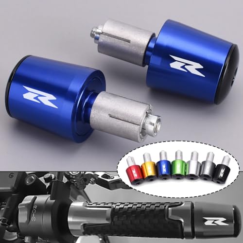 Motorcycle Handlebar End Plugs - Bar Ends Grips with Counterweight, Anti-Vibration Stabilizer, Crash Protector Slider Compatible with GSXR 125/150/250/600/750/1000 & GSR 750/600/400 - color: Red