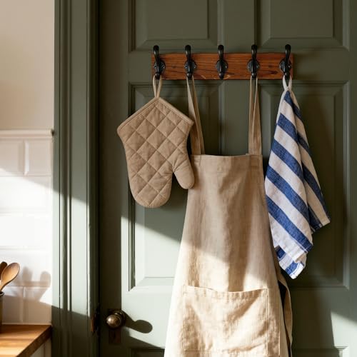 Coat Rack Wall Mount, Pre-Assembled 16" Coat Hooks with 5 Hooks, Heavy Duty Rustic Farmhouse Wood Plank Hooks for Hanging Hat, Clothes, Keys, Jacket, Purse - Door, Entryway, Mudroom - size: Pine wood - black hook